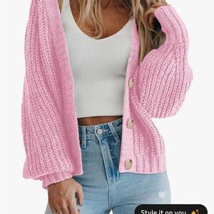 Amazon Pink Women's Cardigan Sweater